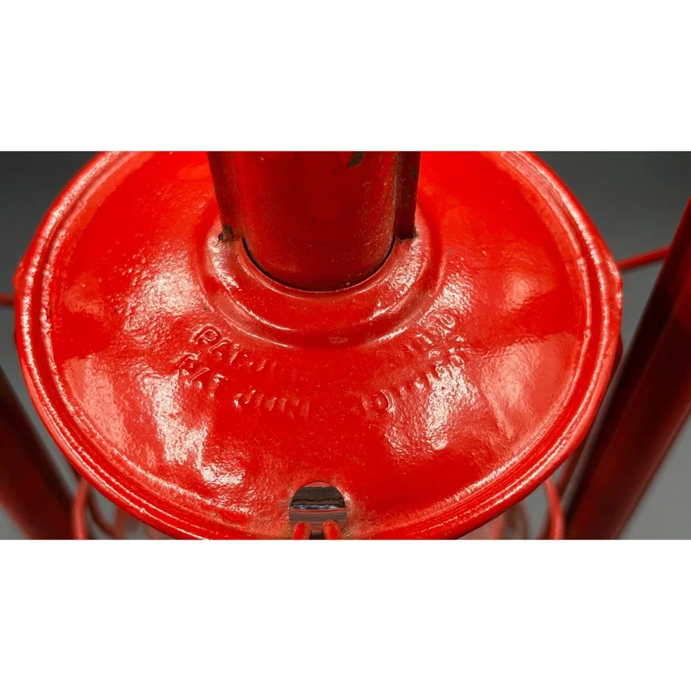 Vtg Regal Red Kerosene Lantern Tubular Oil Hurricane Lamp Glass Globe 13.5